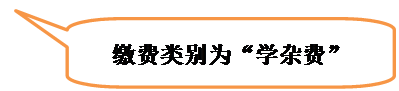 对话气泡: 圆角矩形: 缴费类别为“学杂费”